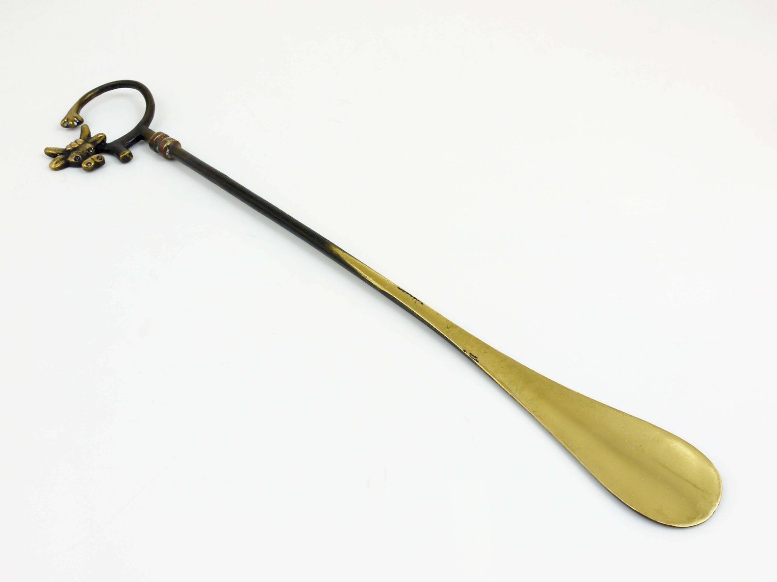 Walter Bosse Brass Shoehorn Displaying A Cow, Herta Baller, Austria, 1950s photo for sale