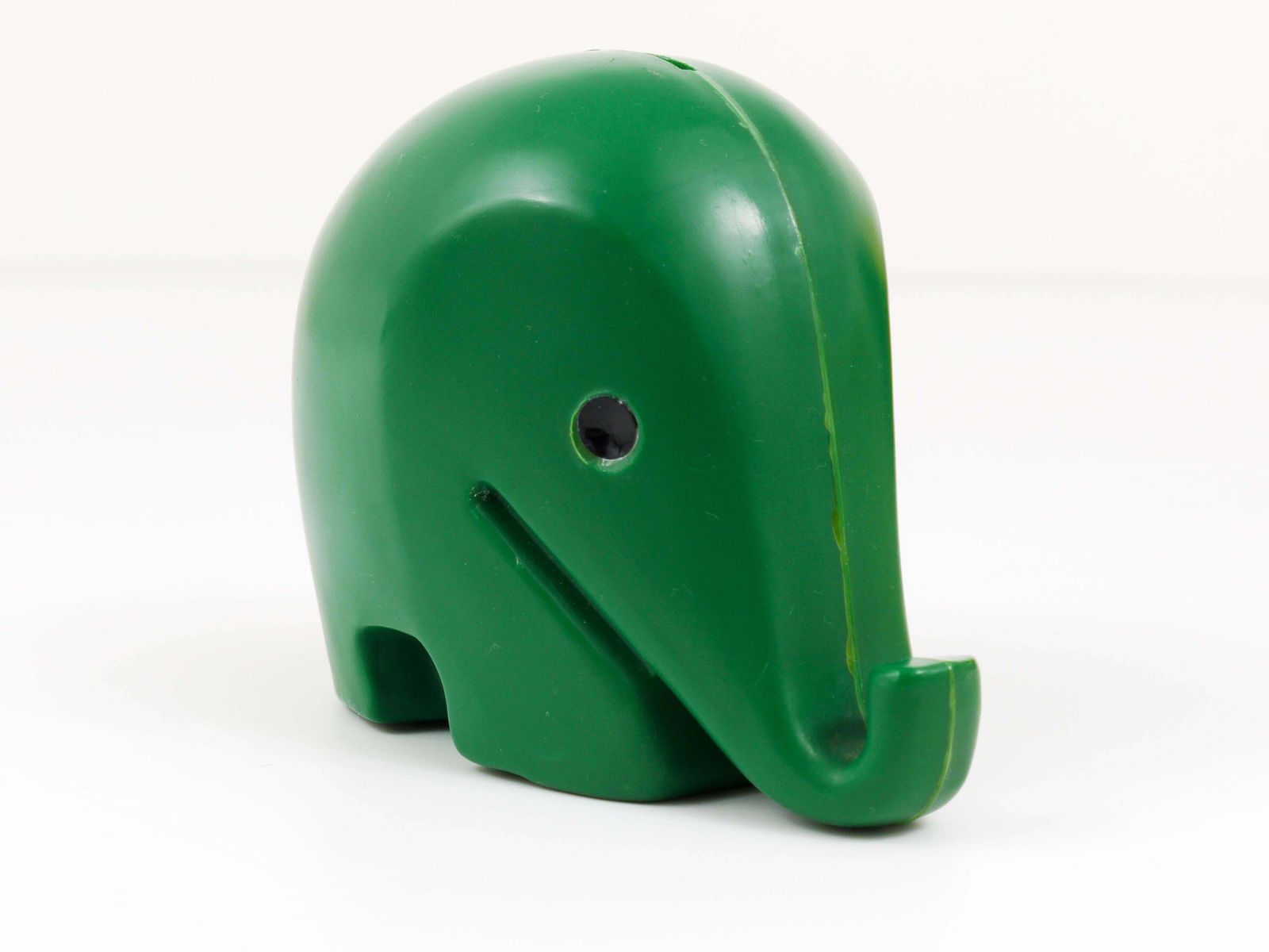 Luigi Colani Drumbo Green Elephant Money Bank For Dresdner Bank, 1970s photo vintage