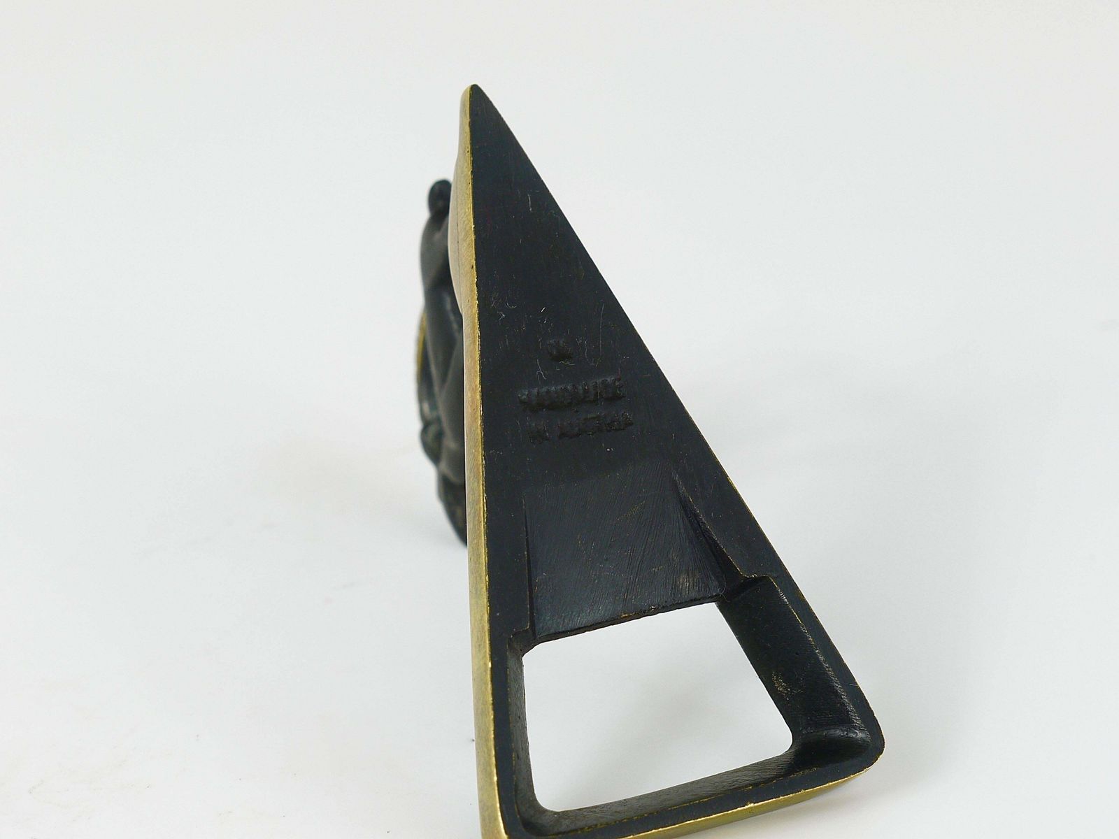 Herta Baller Capricorn Mid Century Brass Bottle Opener, Vienna, Austria, 1950s photo vintage