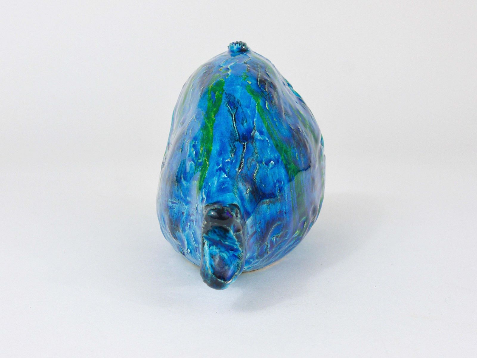 photo for sale Aldo Londi Bitossi Rimini Blue Glazed Fish Sculpture Figurine, Italy, 1950s
