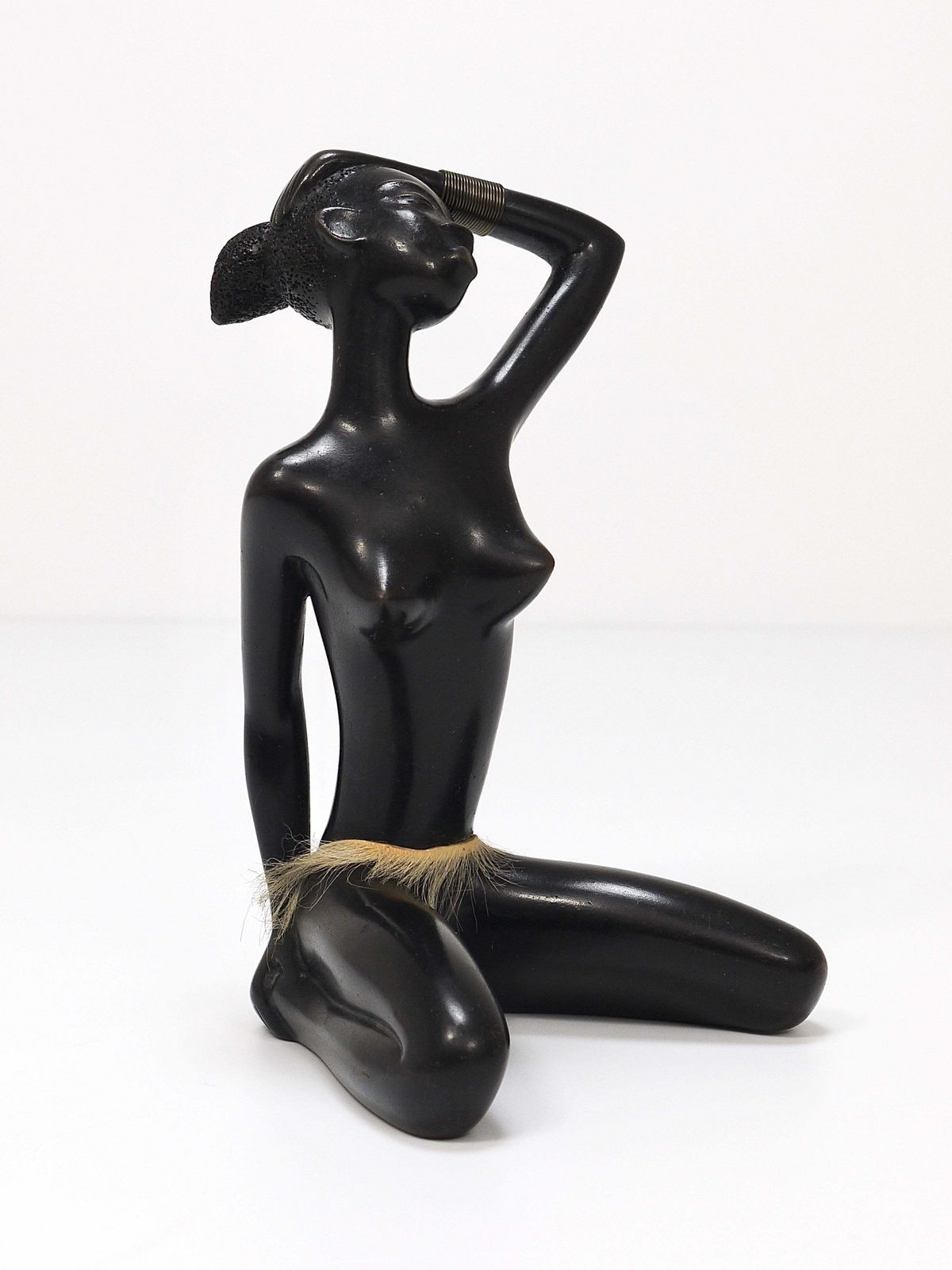 African Woman Figurine Sculpture By Leopold Anzengruber, Vienna, Austria, 1950s photo furniture
