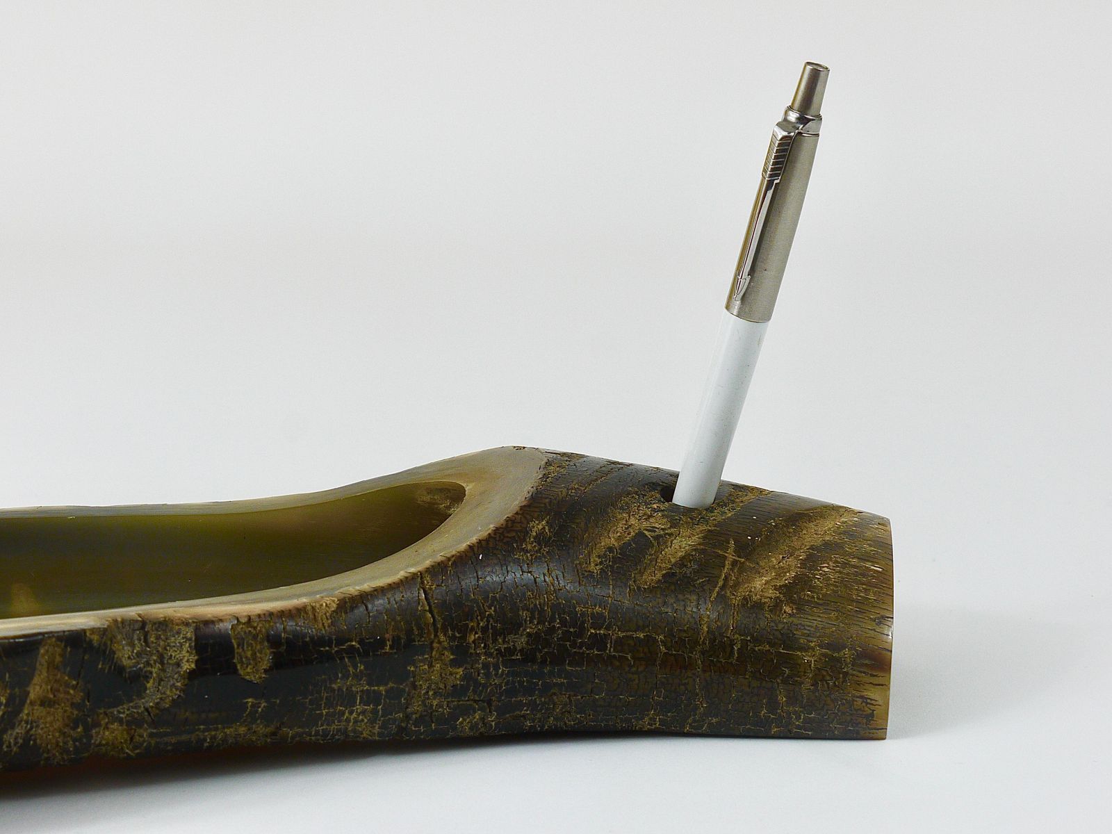 Carl Aubock Mid Century Horn Desk Pen & Pencil Tray & Holder, Austria, 1960s photo Home Decor