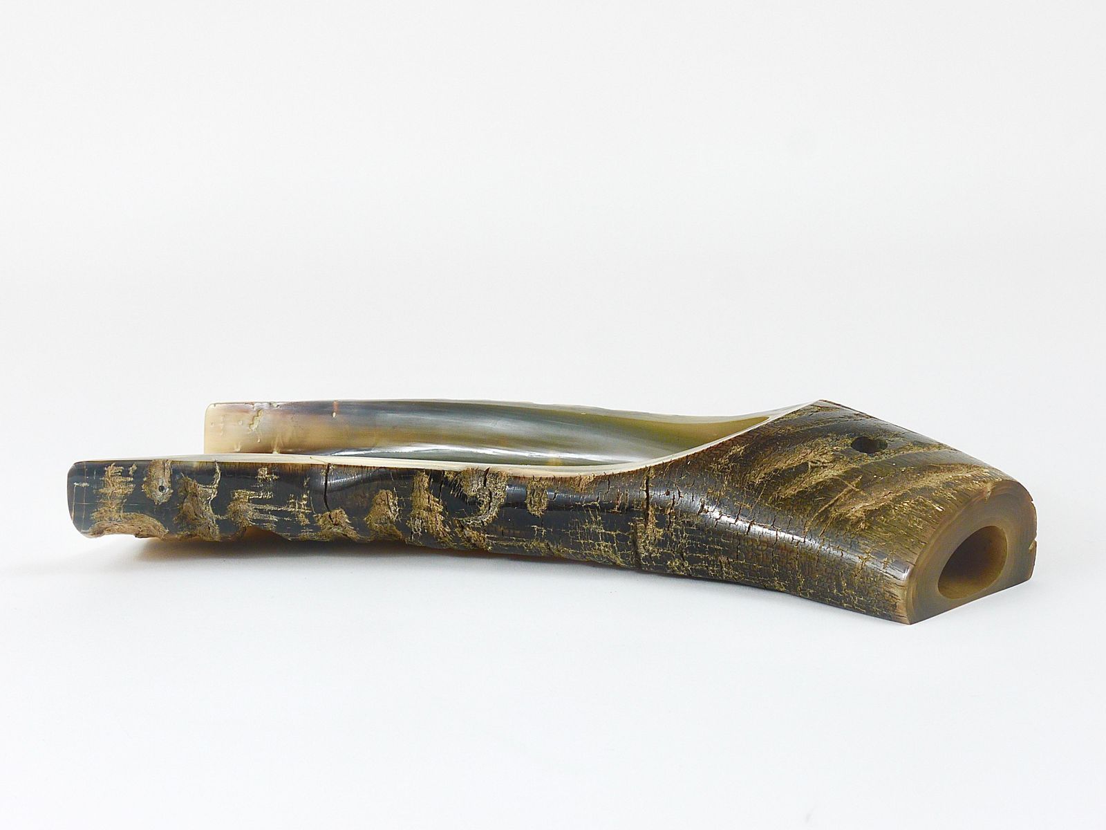 photo vintage Carl Aubock Mid Century Horn Desk Pen & Pencil Tray & Holder, Austria, 1960s