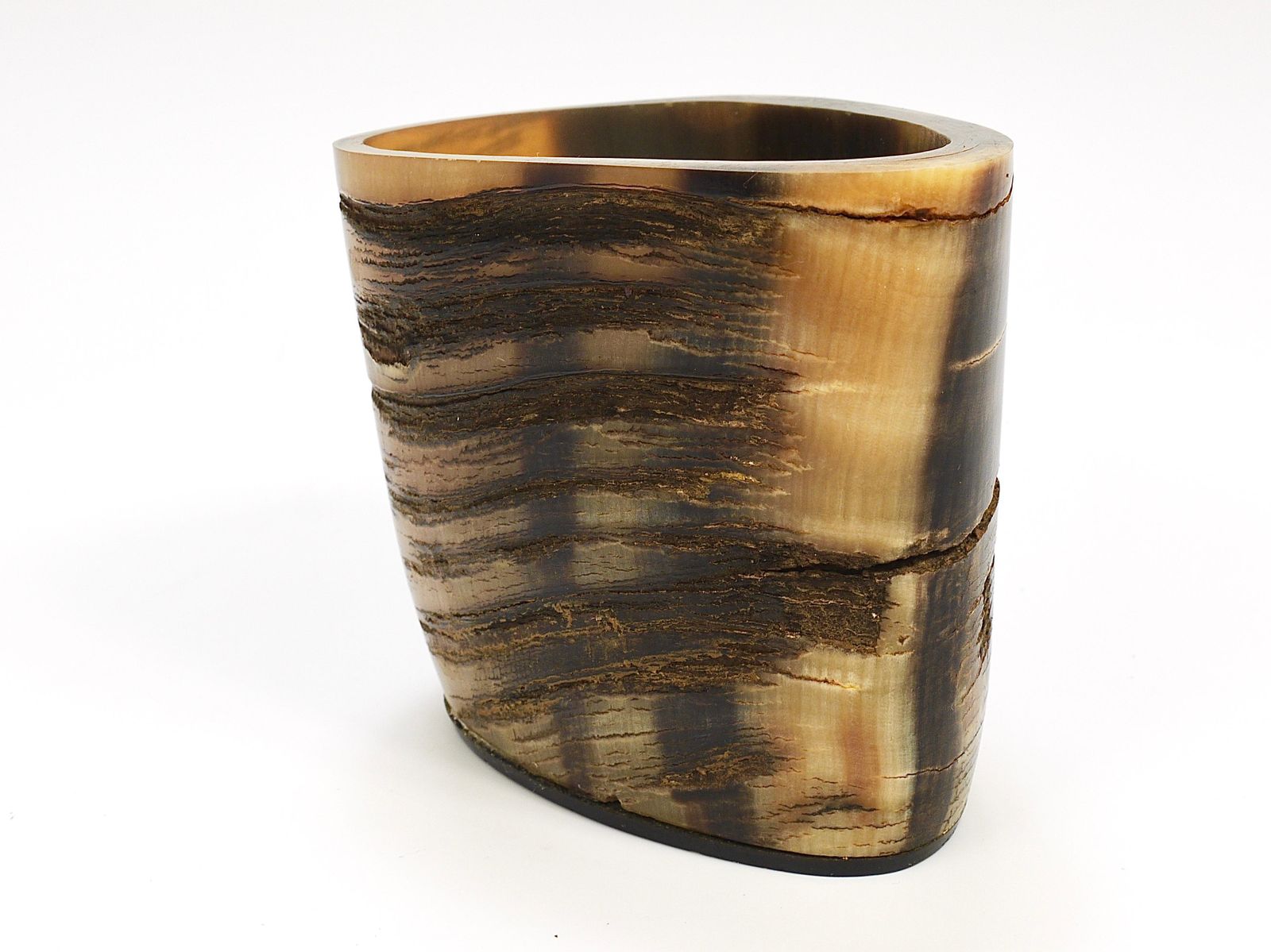 Carl Aubock Mid Century Horn Desk Pen & Pencil Holder Cup, Austria, 1950s photo Home Decor