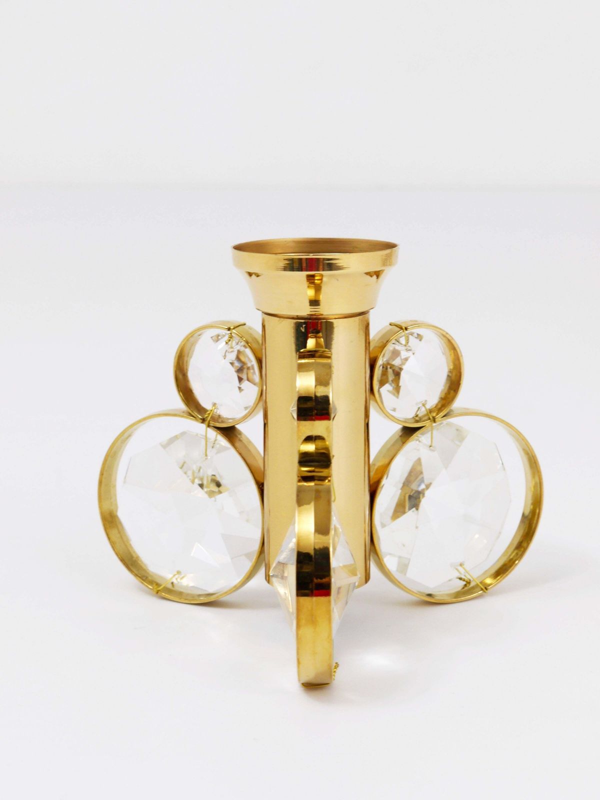 10x Palwa Gaetano Sciolari Style Brass & Crystal Candle Holder Candlestick photo Home Decor