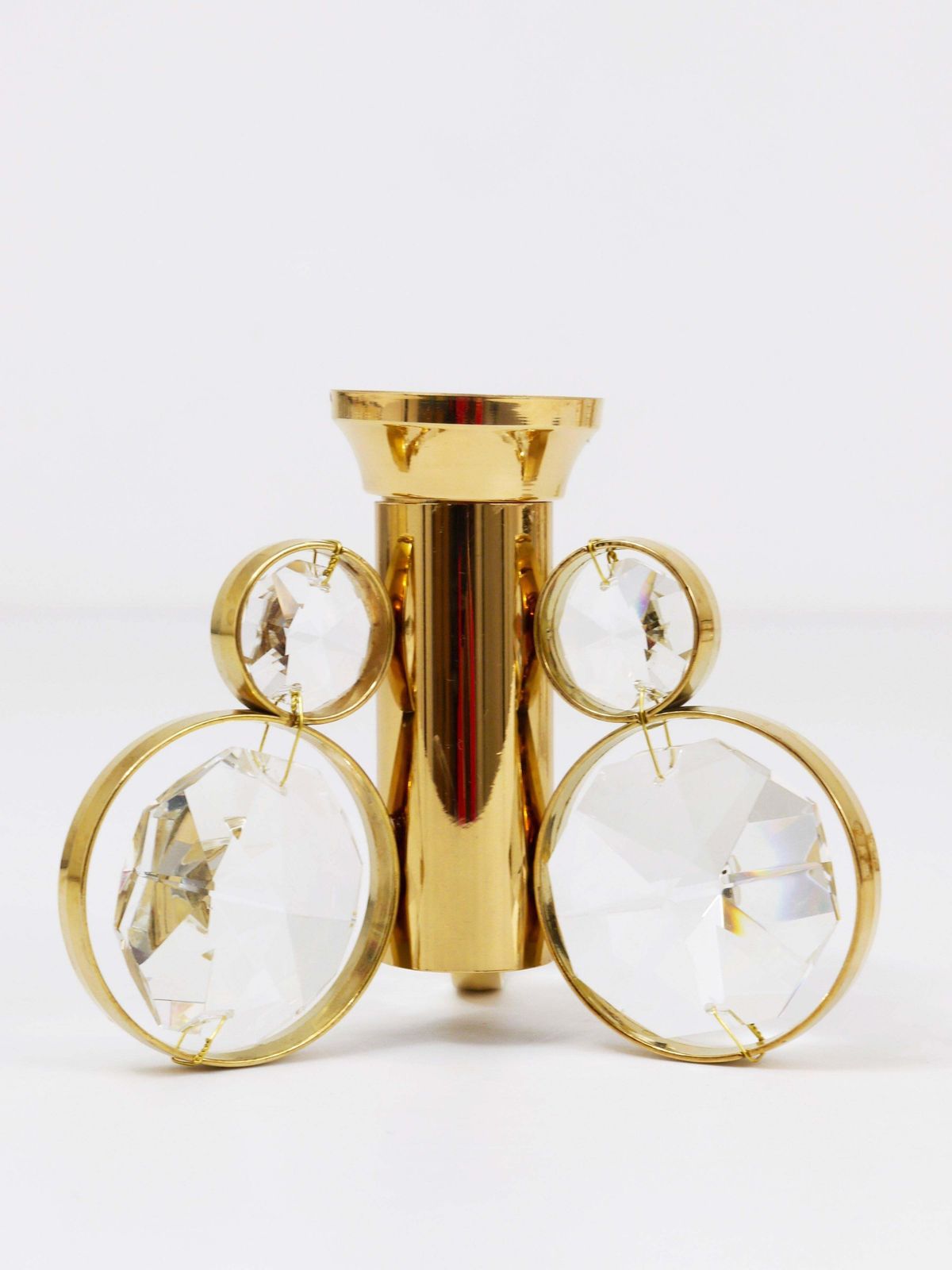 10x Palwa Gaetano Sciolari Style Brass & Crystal Candle Holder Candlestick photo 290.0