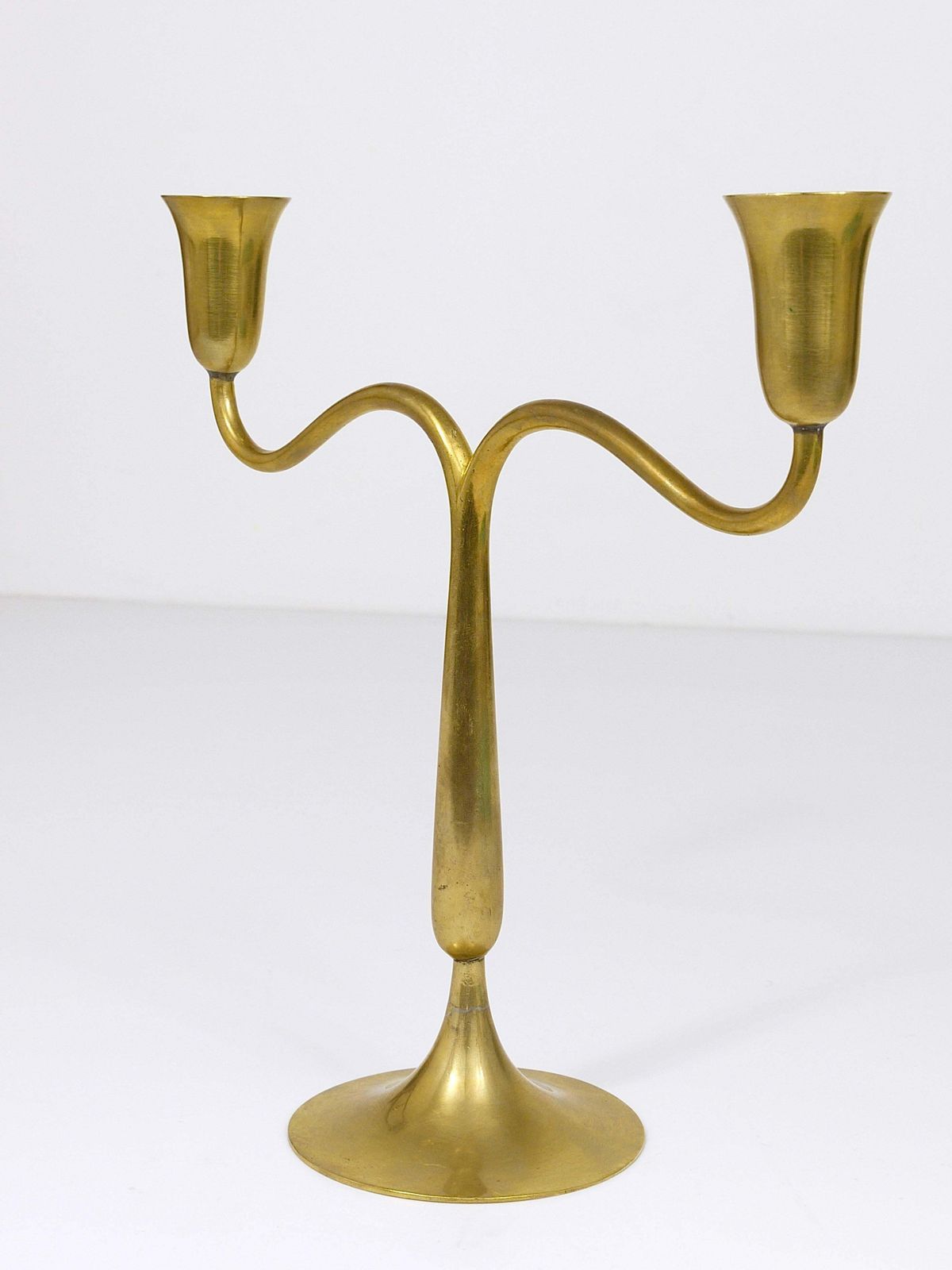 Hagenauer Vienna Brass Candelabra Mid Century Candle Holder, Austria, 1940s photo 637.0