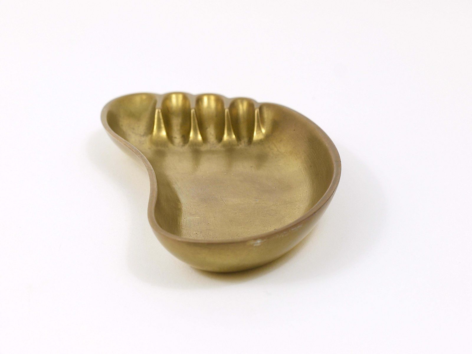 photo buy Werkstätte Hagenauer Sculptural Foot Bowl Or Tray, Midcentury, Brass, Austria