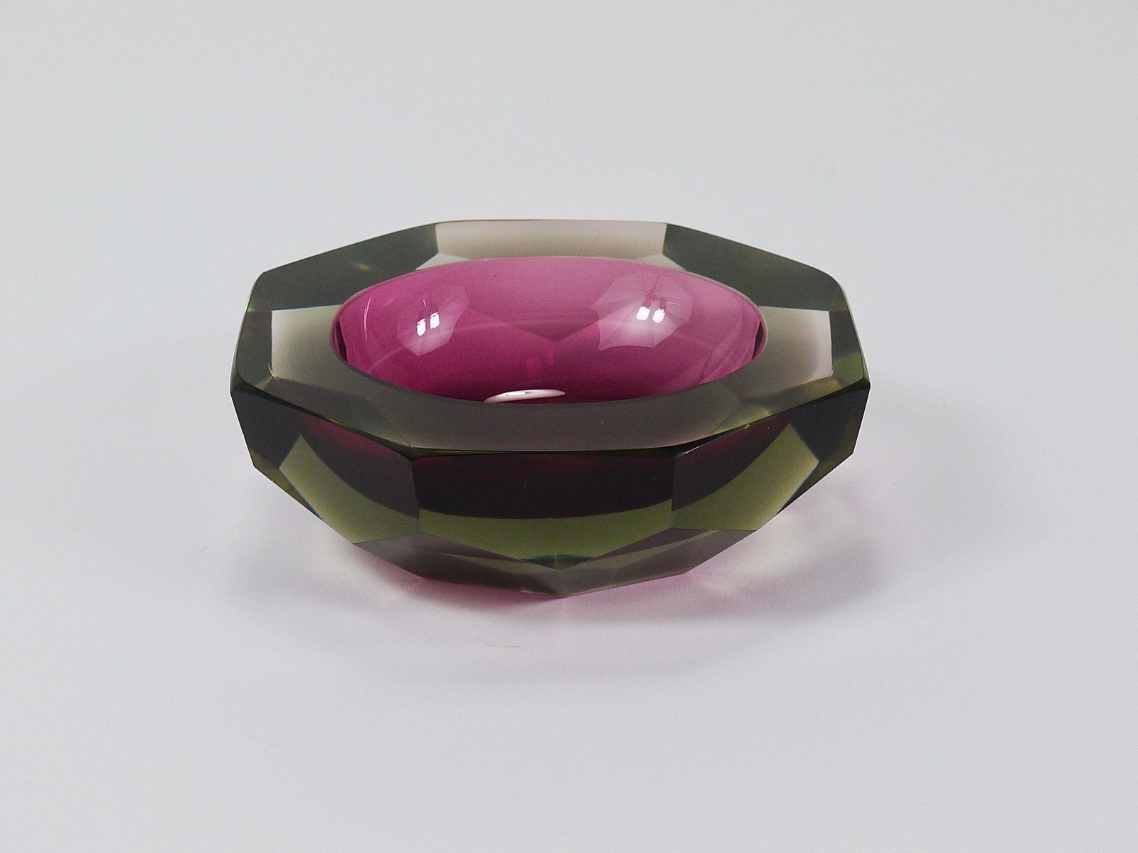 Flavio Poli Sommerso Caviar Murano Glass Diamond Bowl By Seguso, Italy, 1960s photo vinterior