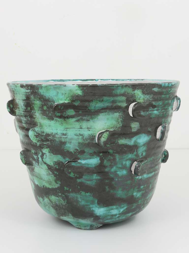 Large Michael Powolny Viennese Art Nouveau Secession Flower Pot, Austria, 1920s photo vinterior