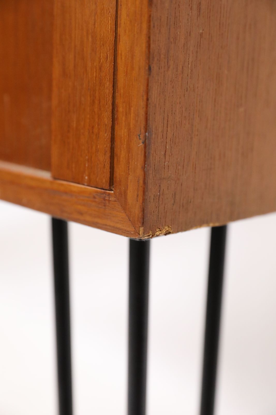 1960s Teak Cupboard With Metal Shelving Sliding Tambour Doors Free Uk Delivery photo 587.0