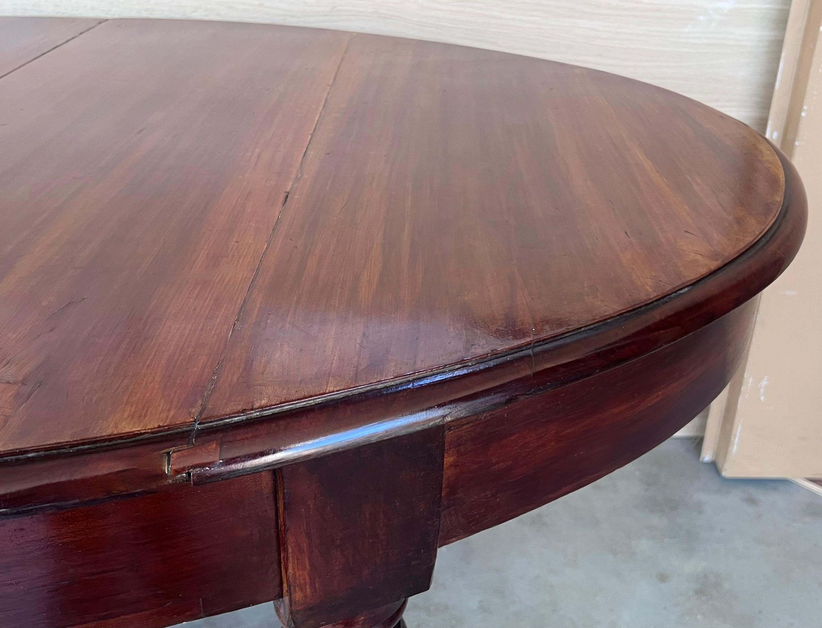 Antique Spanish Oval Round Dining Table With Four Legs photo vintage