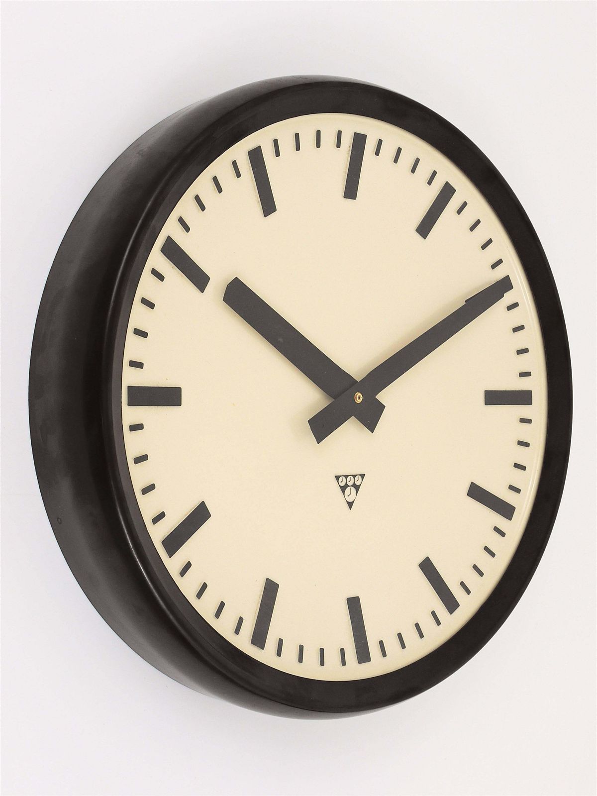 Huge Bakelite Industrial Train Station Round Wall Clock From The 1940s
