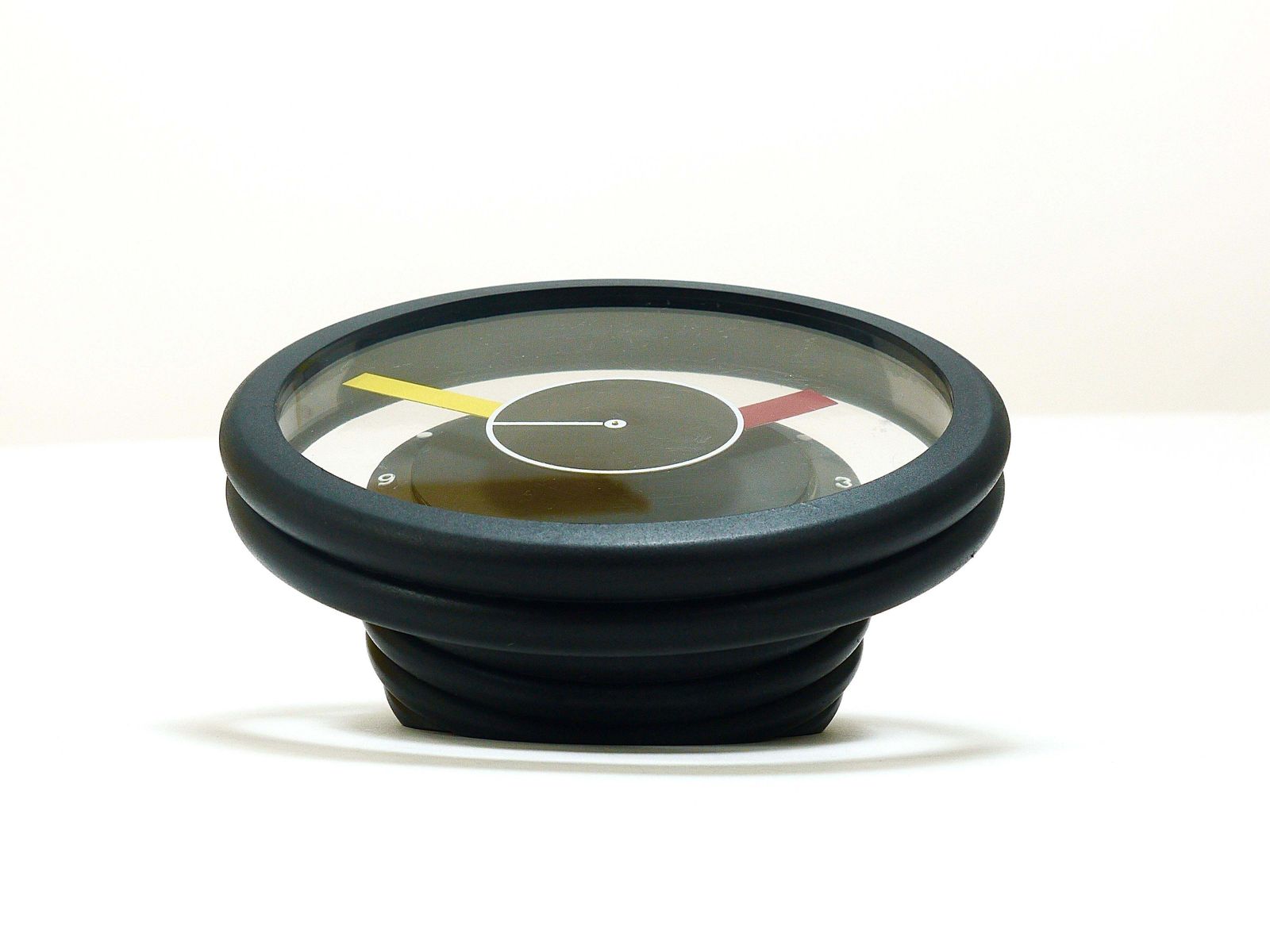 photo furniture Postmodern Round Pop Art Desk Or Table Clock, Memphis Milano Style, Italy, 1990s