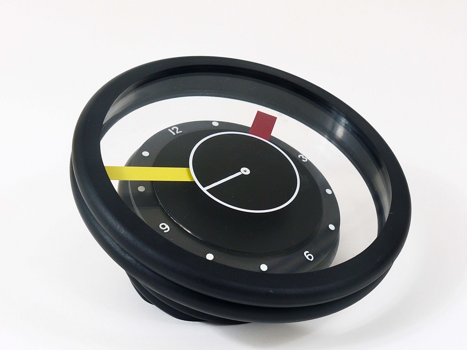 photo for sale Postmodern Round Pop Art Desk Or Table Clock, Memphis Milano Style, Italy, 1990s