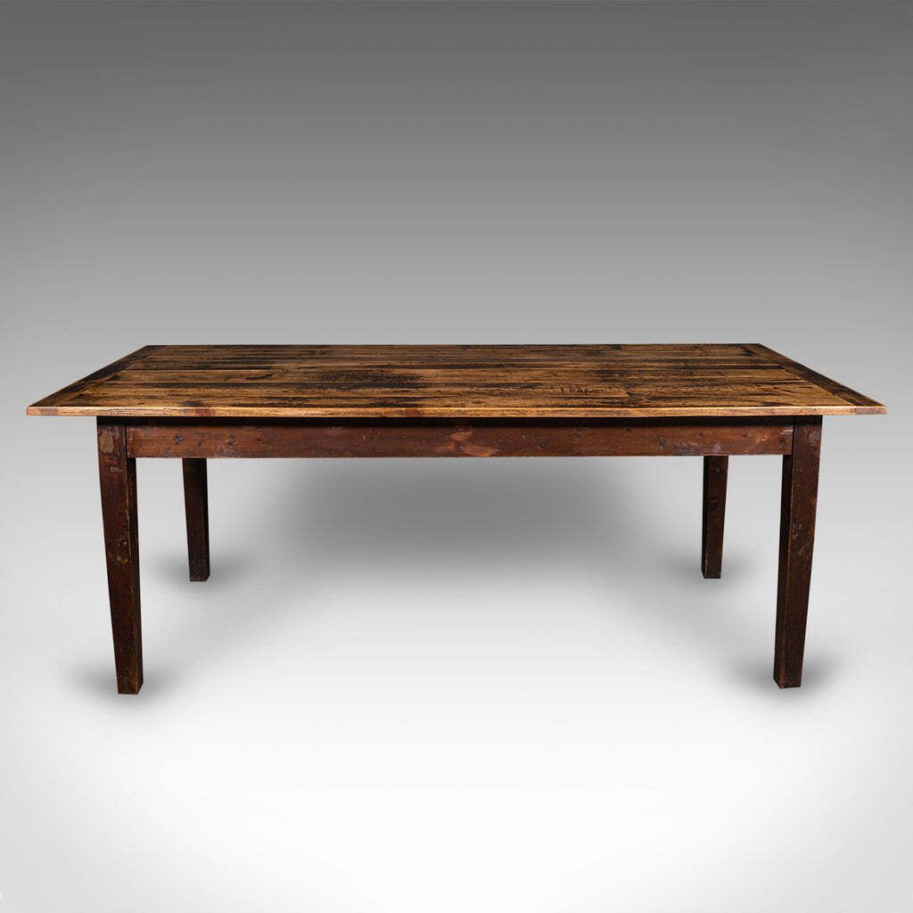 Antique 6 Seater Country House Dining Table, English, Pine, Kitchen, Victorian photo furniture