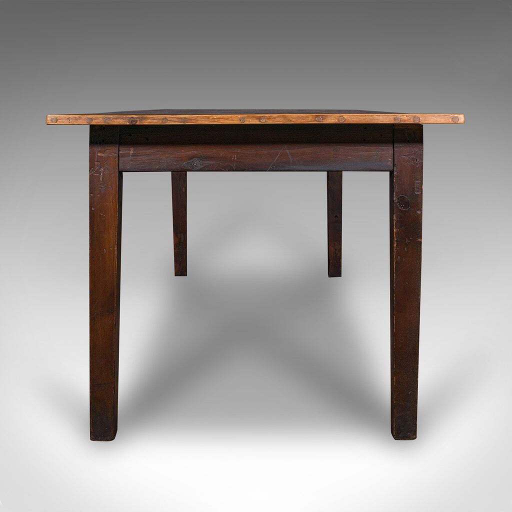 Antique 6 Seater Country House Dining Table, English, Pine, Kitchen, Victorian photo 2650.0