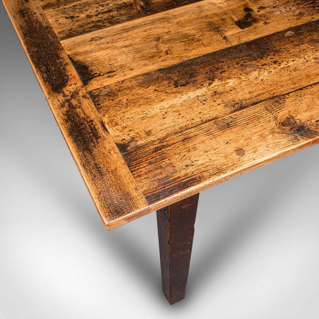 Antique 6 Seater Country House Dining Table, English, Pine, Kitchen, Victorian photo buy