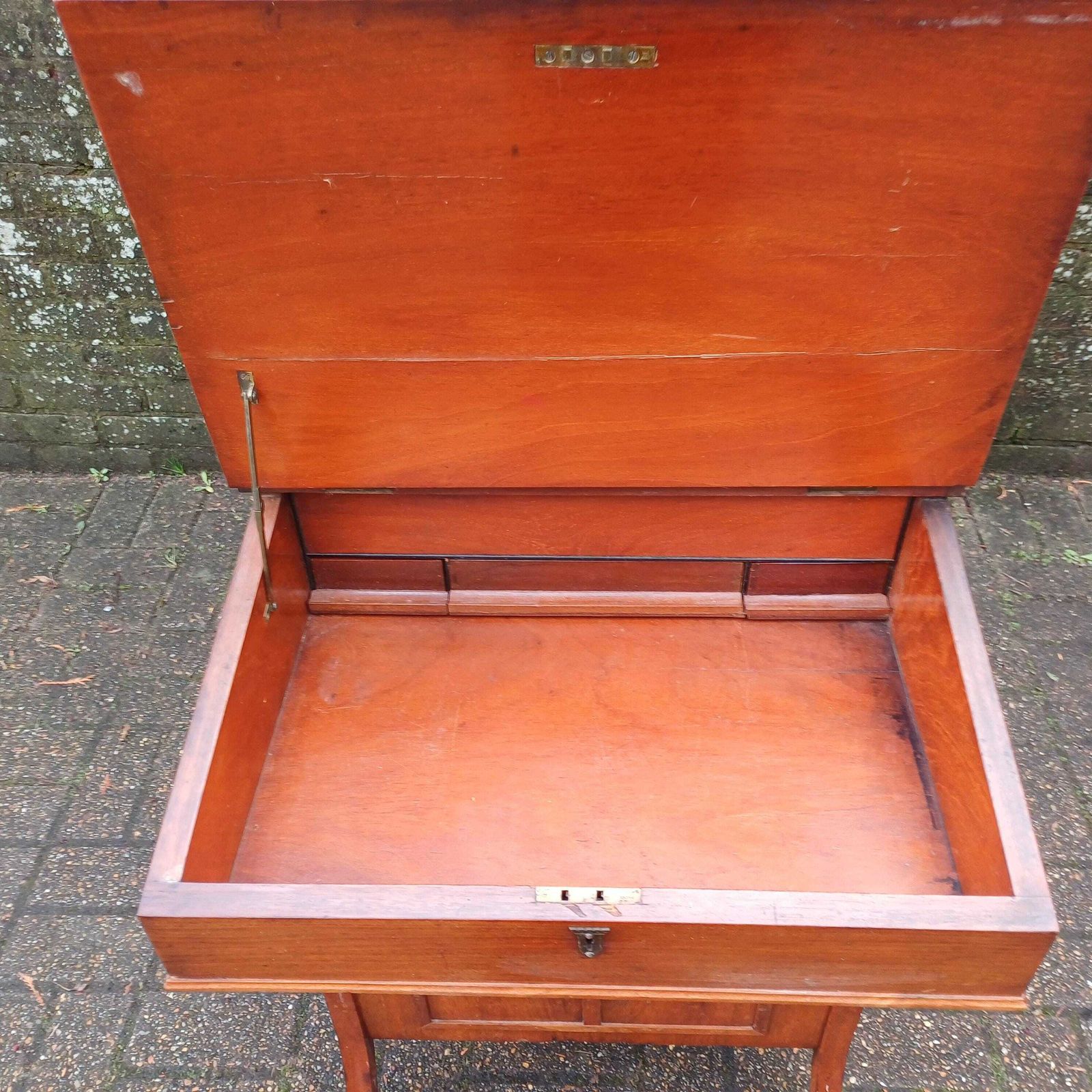 Vintage Davenport Antique Walnut Writing Desk With Carved Panel, Late 19th/Early 20th Century photo Furniture