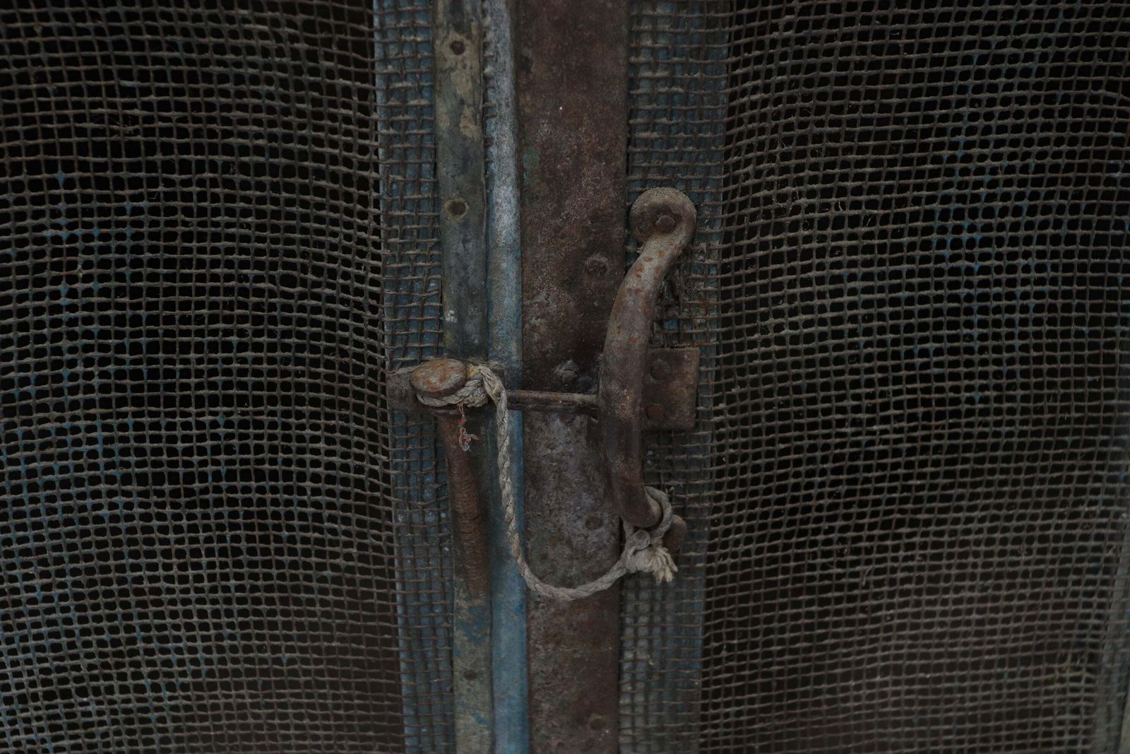 photo vinterior Early 19th Century Original Hand Painted Blue Indian Cabinet