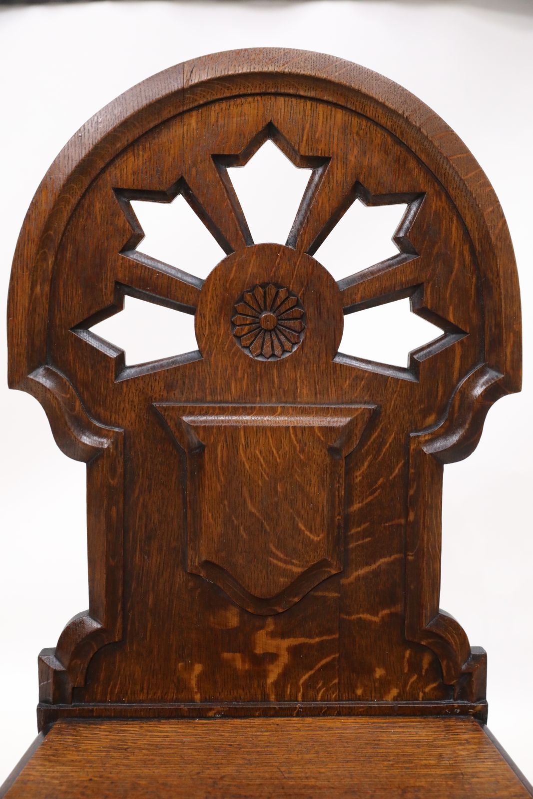 Furniture Carved Antique William IV Hall/Bedroom Chair Quartersawn Oak Free Delivery photo