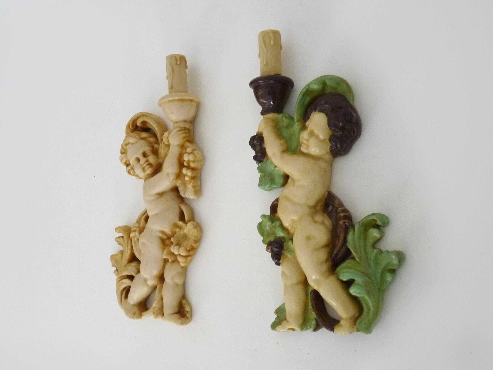 Pair Of Resin Cherub Wall Lights From The 60s And 70s photo Lighting