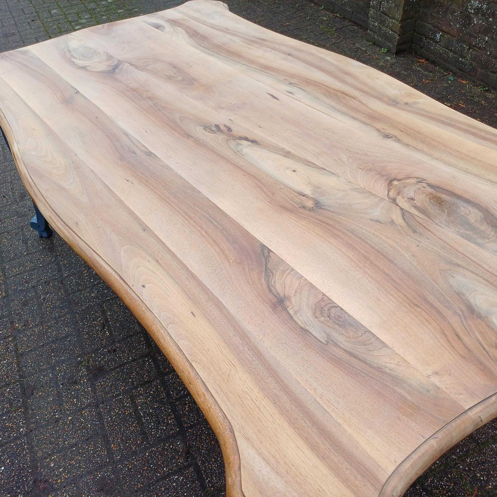 Huge 6ft French Dining Table Or Desk. Beautifully Upcycled Painted Grey Base Stripped Wooden Top photo for sale