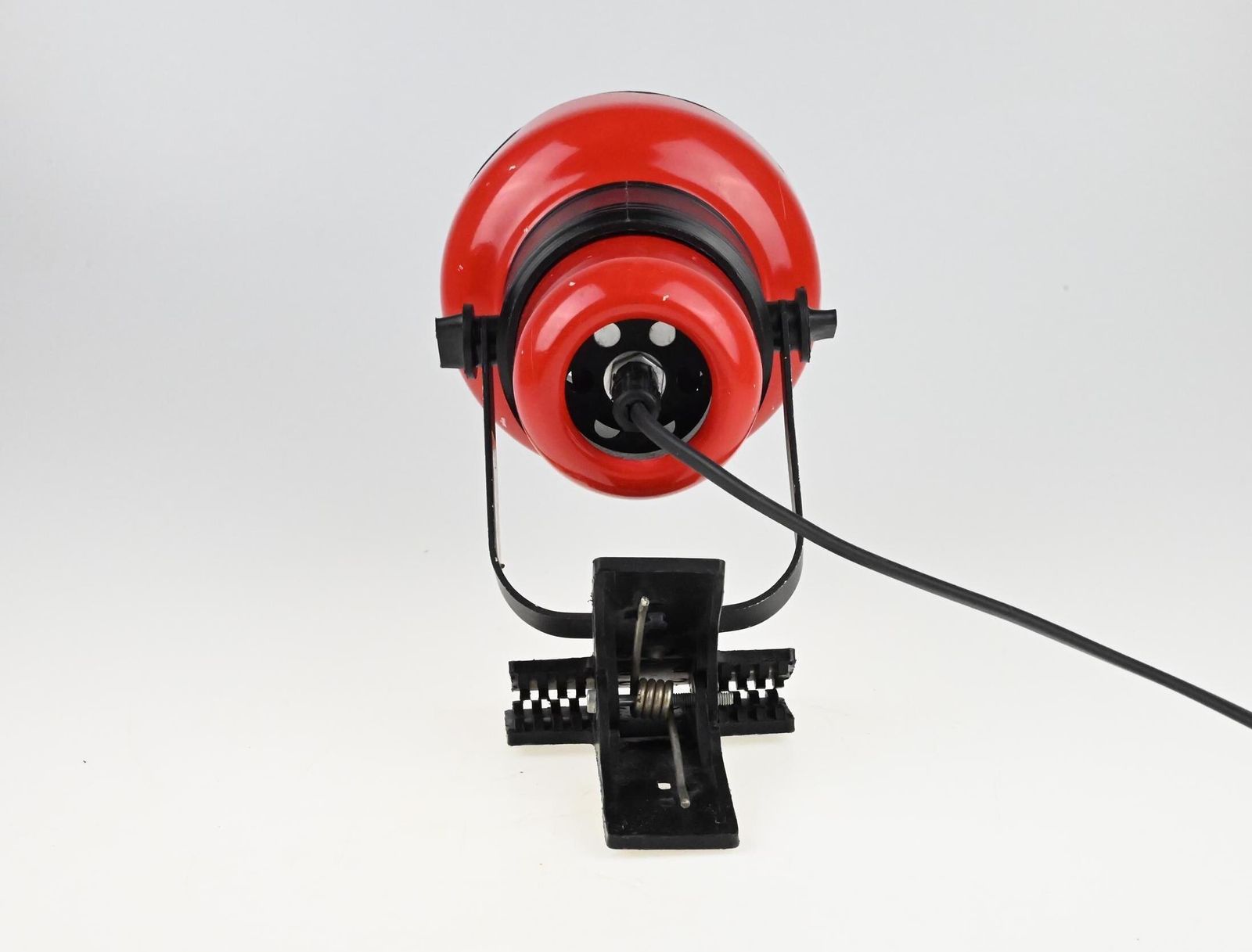 Mid Century Desk Lamp, Clip On Lamp, Desk Metal Lamp, Table Lamp, Desk Lamp, Bedside Lamp, Mid Century Lamp, Red Lamp, Table Light photo vintage