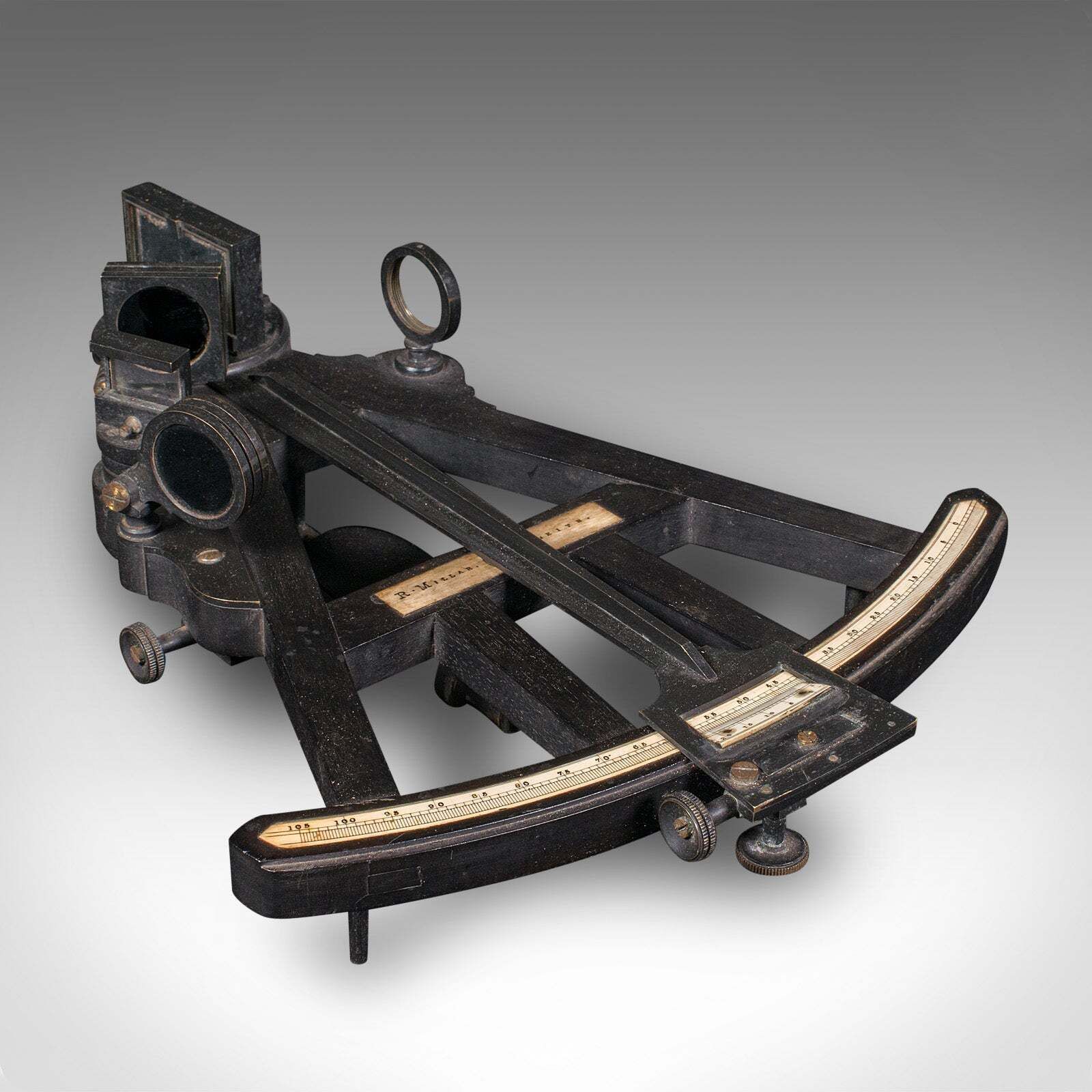 Antique Cased Octant, Scottish, Ebony, Navigation Instrument, Sextant, Victorian photo furniture
