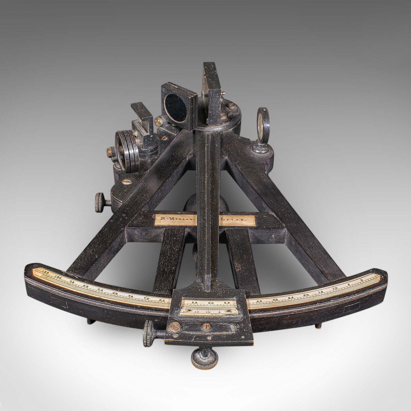 Antique Cased Octant, Scottish, Ebony, Navigation Instrument, Sextant, Victorian photo for sale