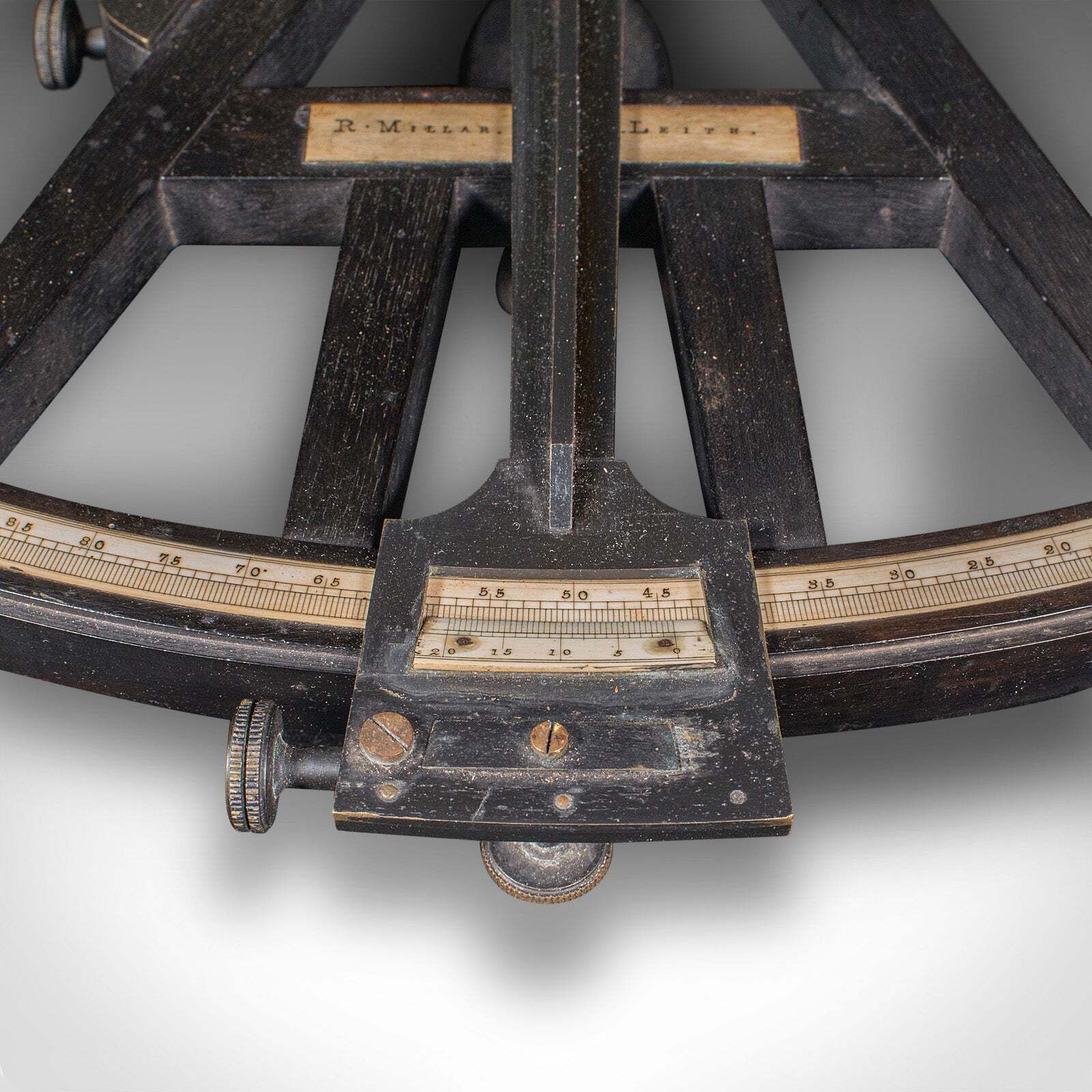 Antique Cased Octant, Scottish, Ebony, Navigation Instrument, Sextant, Victorian photo vinterior