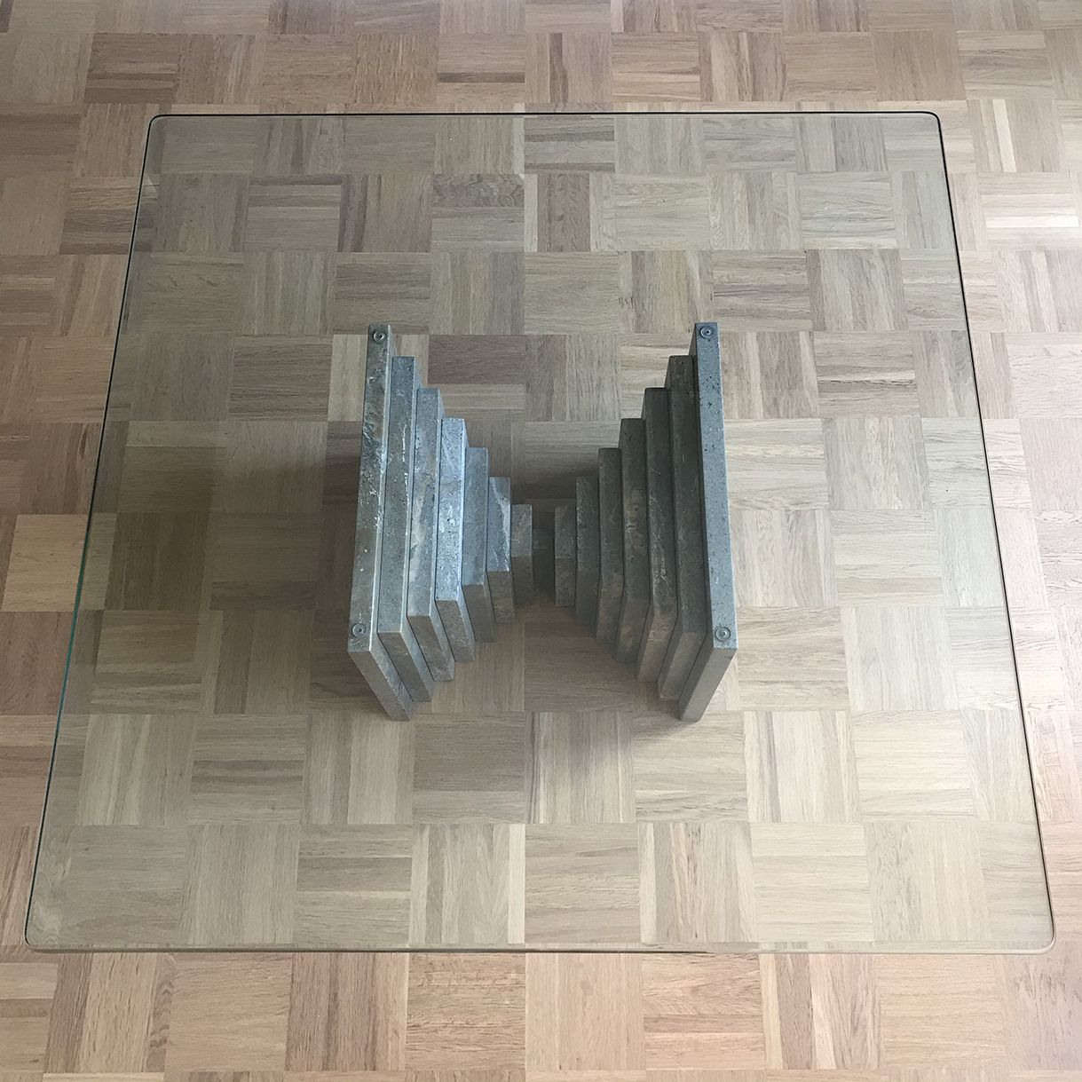 Mid Century Sculptural Marble Coffee Table photo furniture