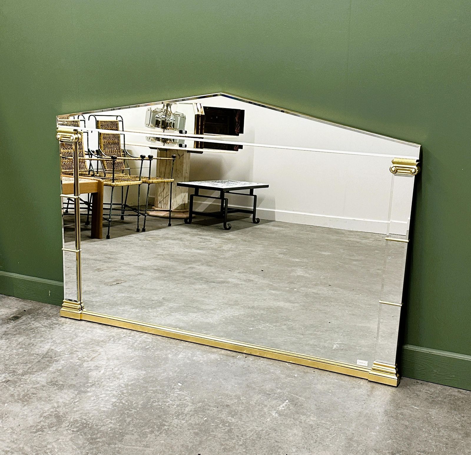Xl Elegant Neoclassical Style Mirror By Deknudt, 1980s. Belgium photo vintage