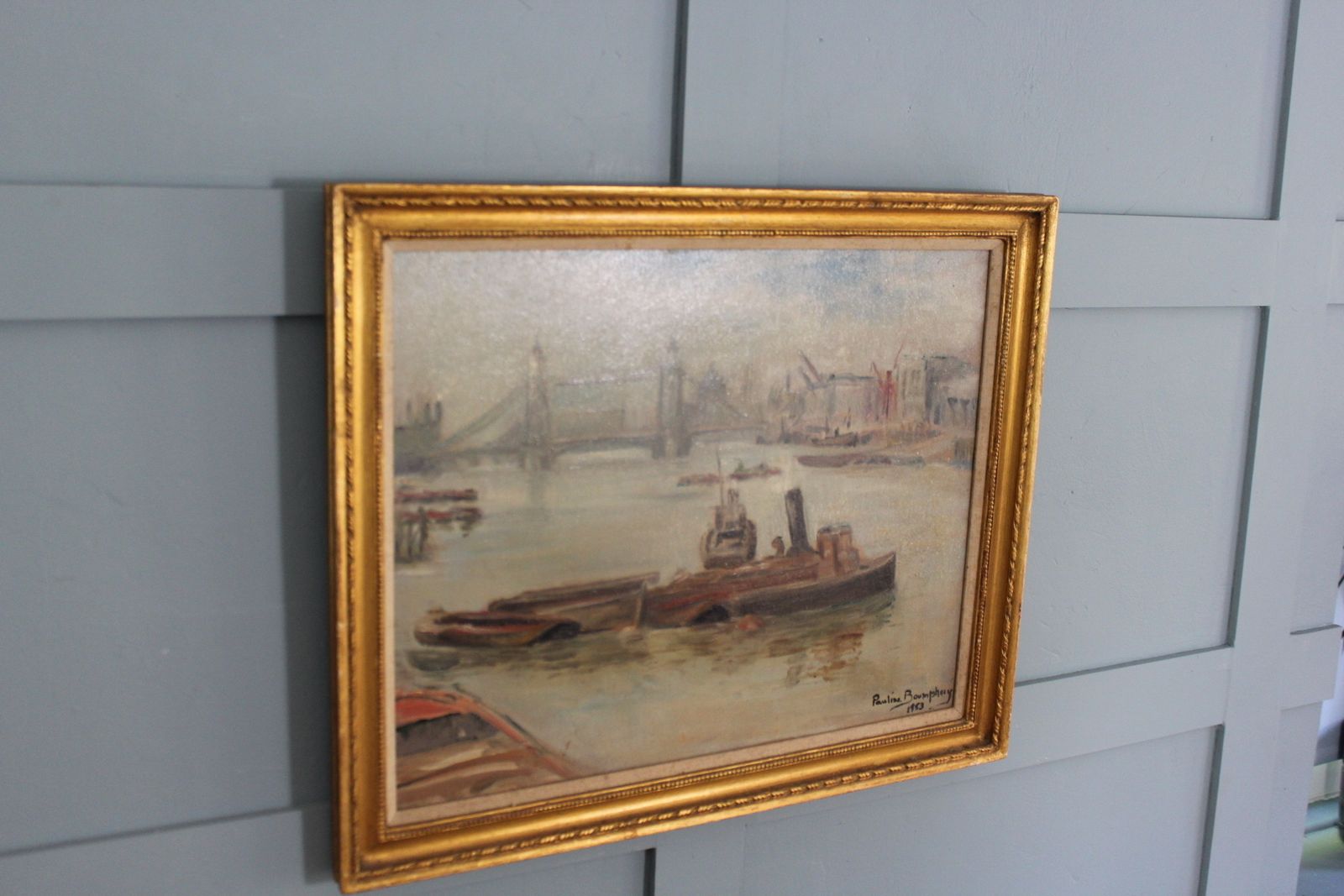 Pauline Boumphrey Tug Boats On The River Thames London Painting photo vinterior