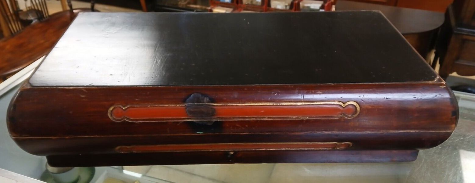 Very Rare Antique Chinese Lacquered Wood Food Presentation/Tea Ceremony Box photo furniture