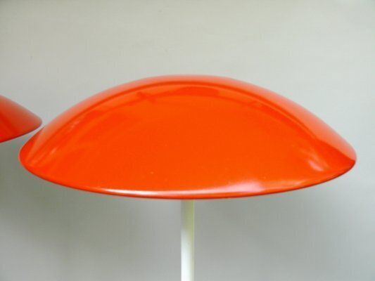 Orange And White Mushroom Outdoor Garden Lamps From Bega, 1950s, Set Of 2 photo buy
