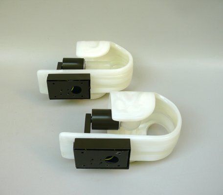 Space Age Futuristic Dark Brown Acrylic Glass Wall Lights From Wila, 1970s, Set Of 2 photo vinterior
