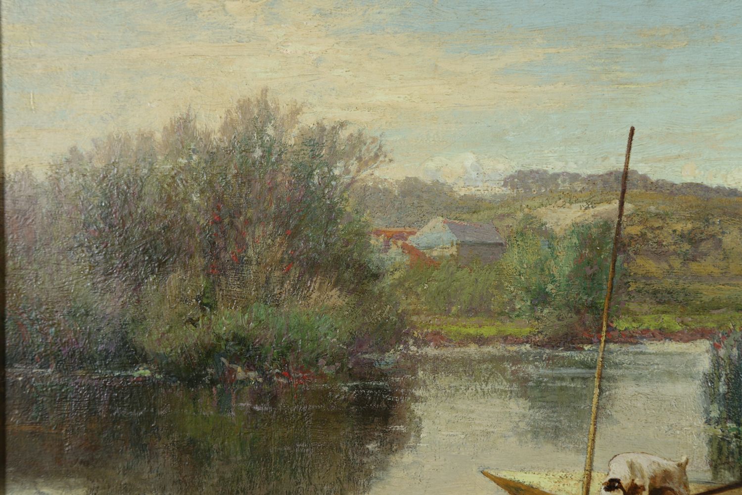 Nglish Victorian Angler’s Assistant Fishing Landscape Oil Painting Picture By Paul H Ellis (Circa 1890) photo 2650.0