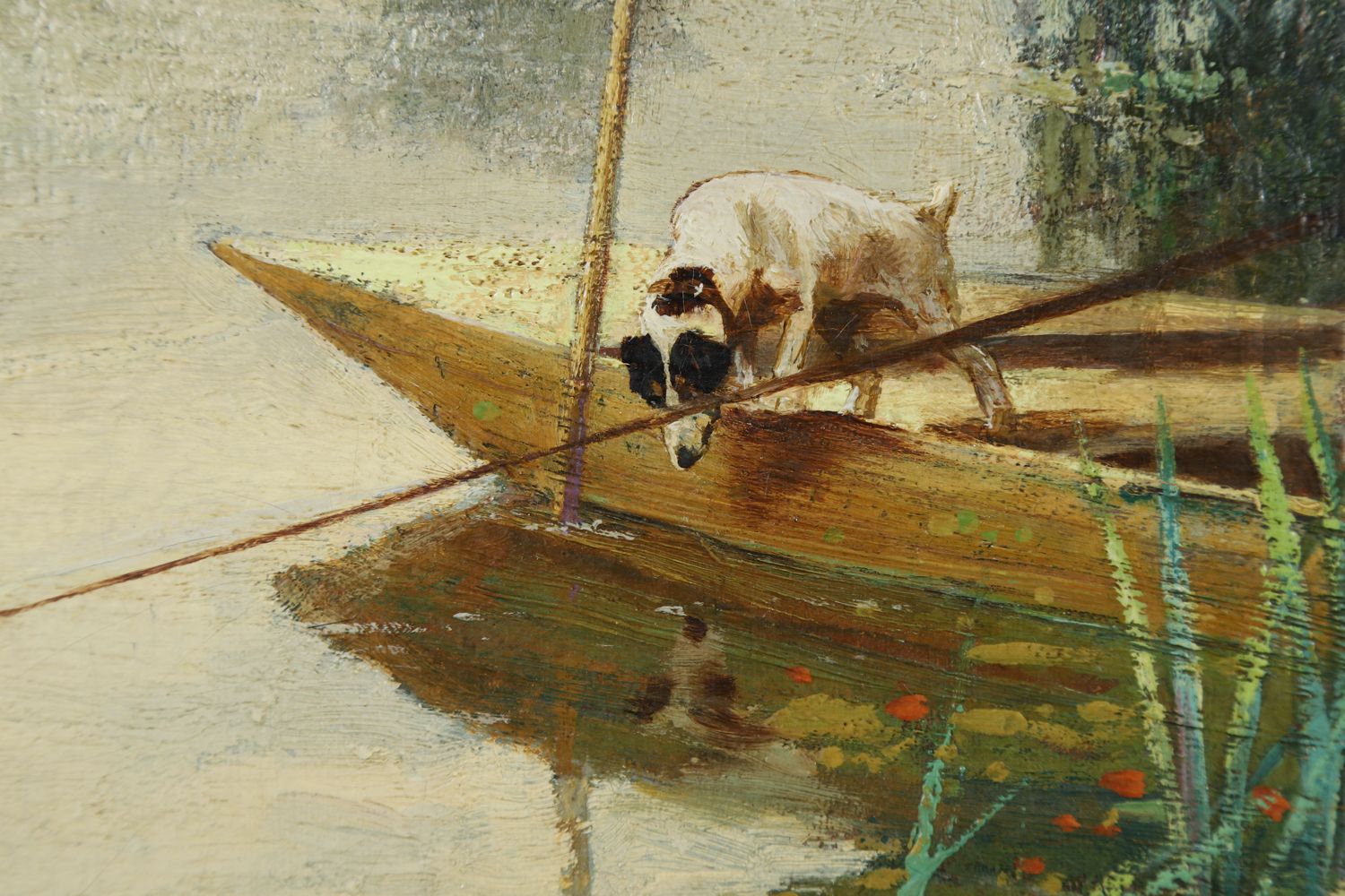 Art Nglish Victorian Angler’s Assistant Fishing Landscape Oil Painting Picture By Paul H Ellis (Circa 1890) photo