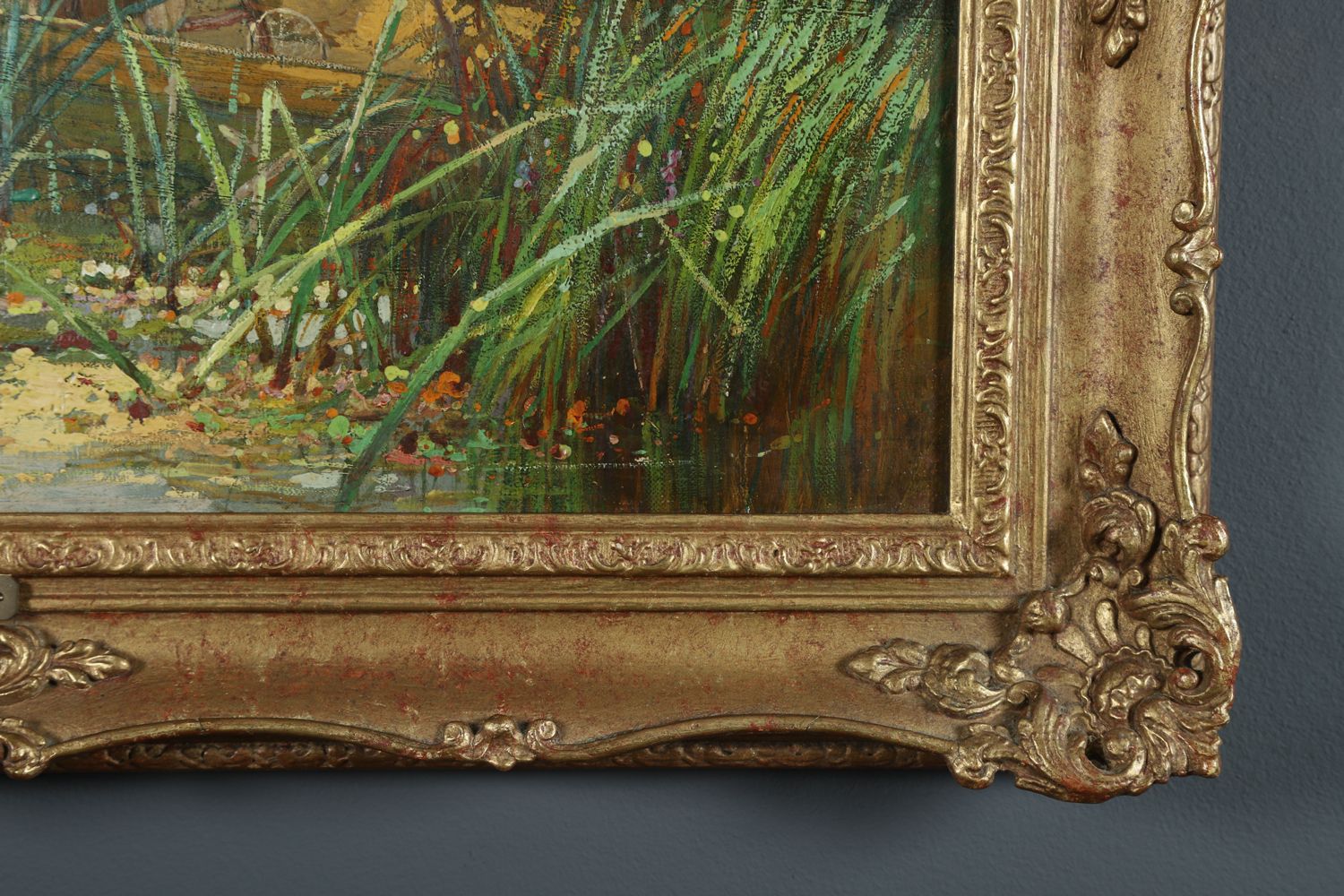 photo vinterior Nglish Victorian Angler’s Assistant Fishing Landscape Oil Painting Picture By Paul H Ellis (Circa 1890)