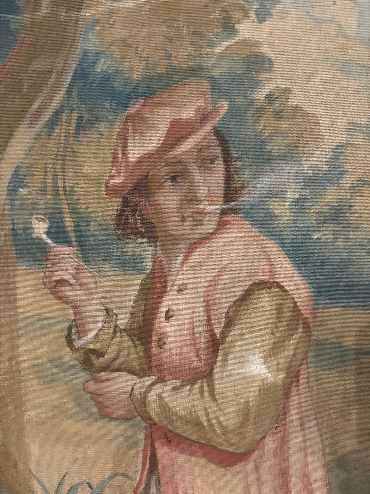 Large 19th Century Flemish Country Painting photo furniture