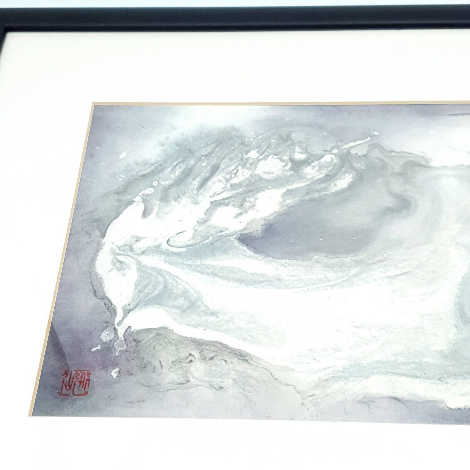 Art Chinese Ink & Colour Painting 'Vortex' Sheena Davis Artist On Xuan Paper Framed photo