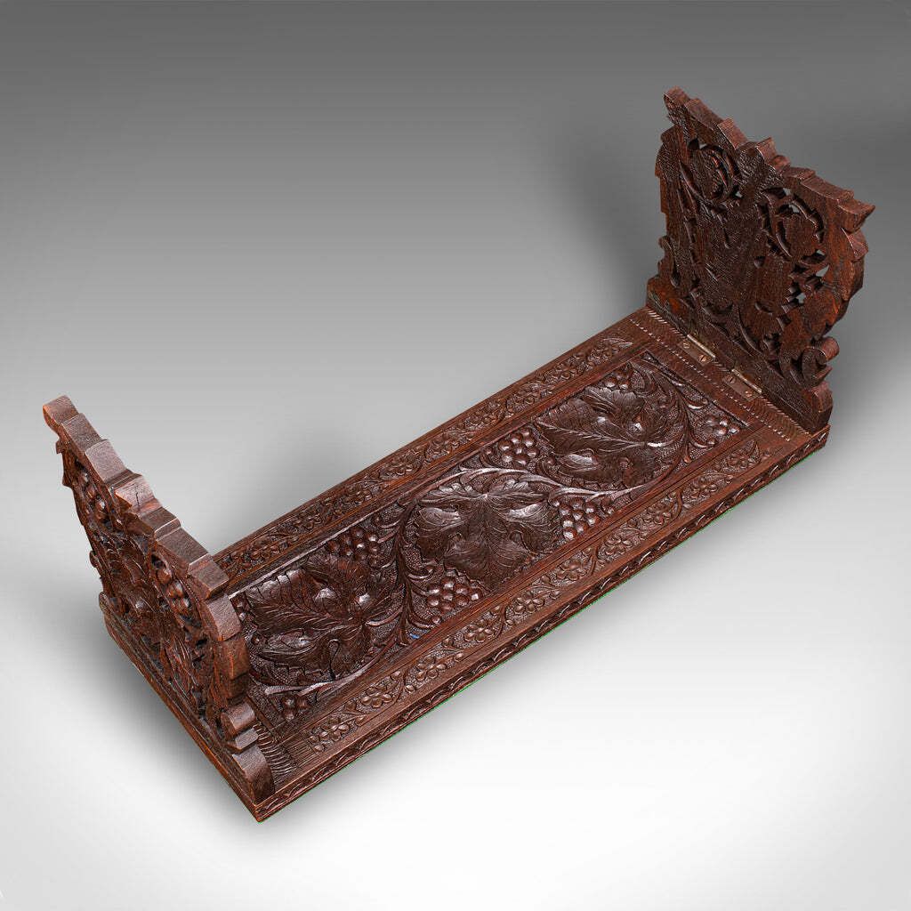 Antique Extending Book Slide, Anglo Indian, Carved Teak, Novel Rest, Victorian photo buy