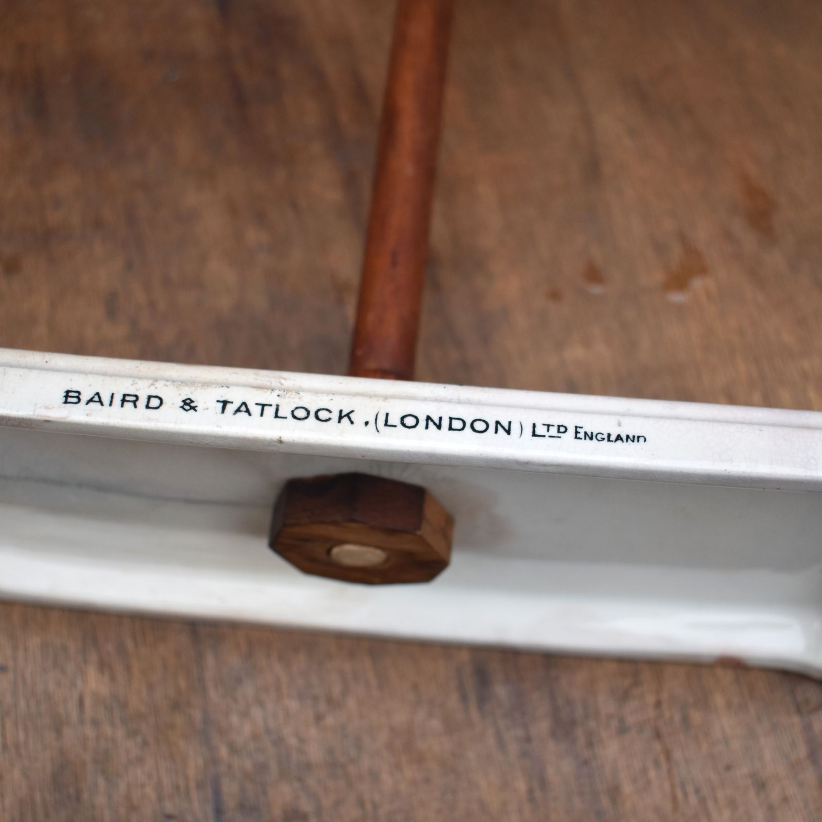 Home Decor Antique 1900s Baird & Tatlock England Ceramic Wood Apothecary Laboratory Stand photo