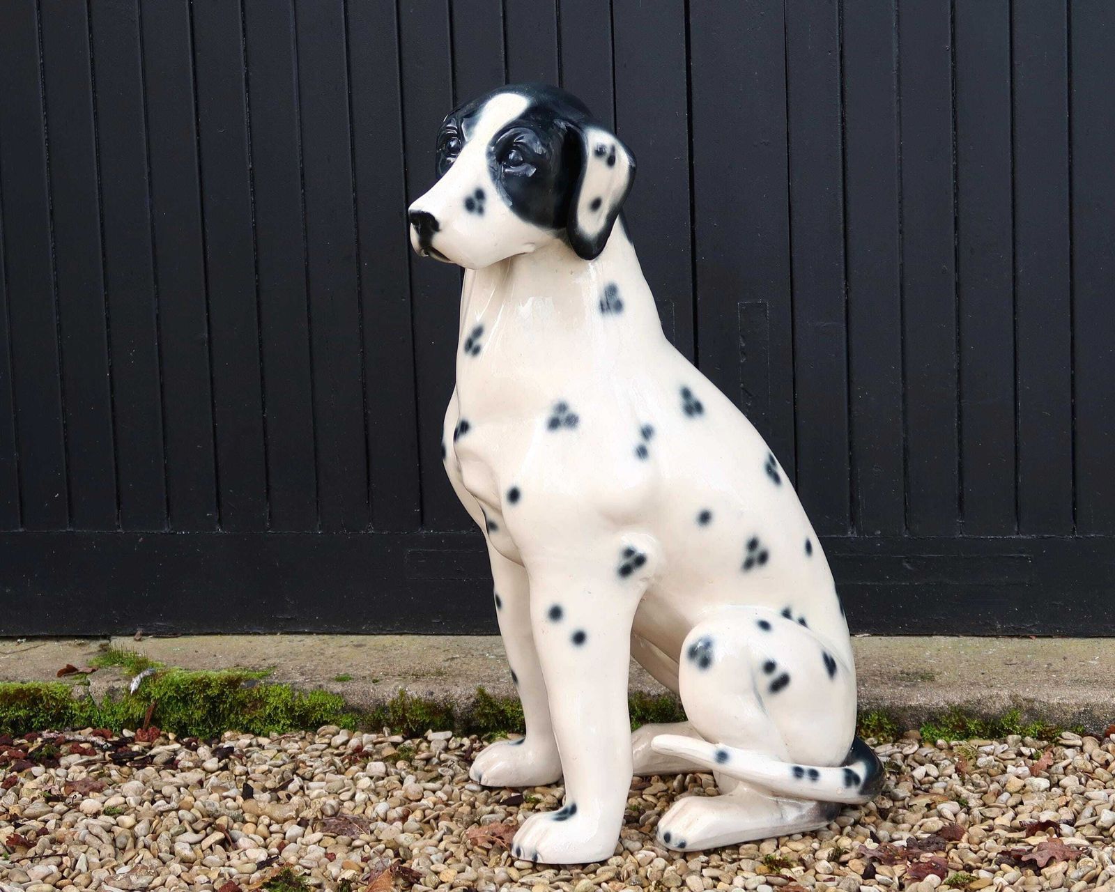 Groot Keramisch Beeld Van Een Dalmatiër, Jaren 1980 / Vintage, Woondecoratie, Wit En Zwart photo furniture