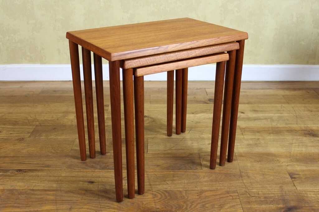 Stylish Danish Teak Nest Of 3 Small Tables photo 225.0