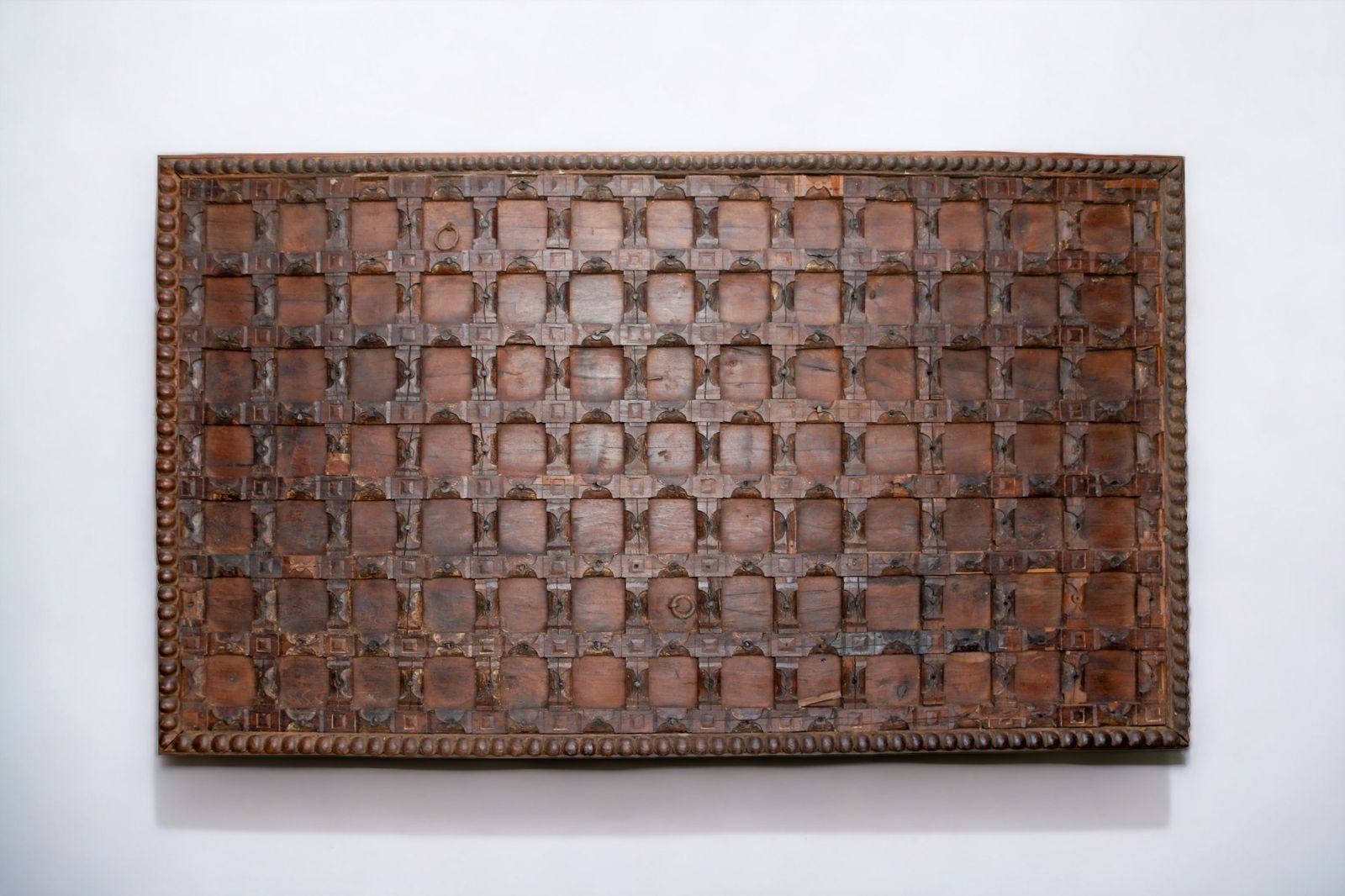 Antique Indian Teakwood & Brass Ceiling Decor (Circa 1900) – Hand Carved Ceiling Or Wall Art From Haveli Architecture