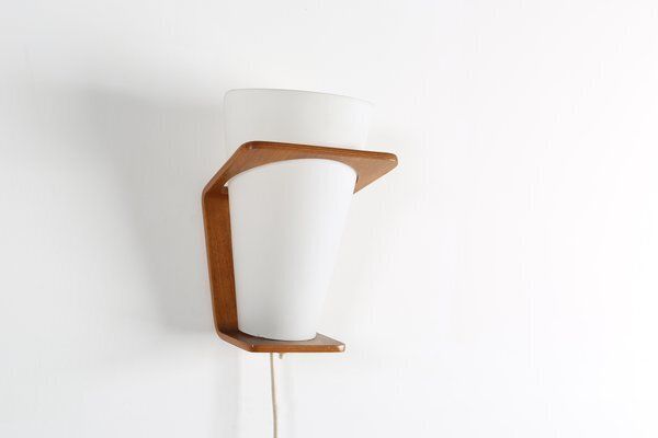 Wall Lamp In Curved Teak Plywood By Louis Kalff For Philips, 1959 photo 537.0