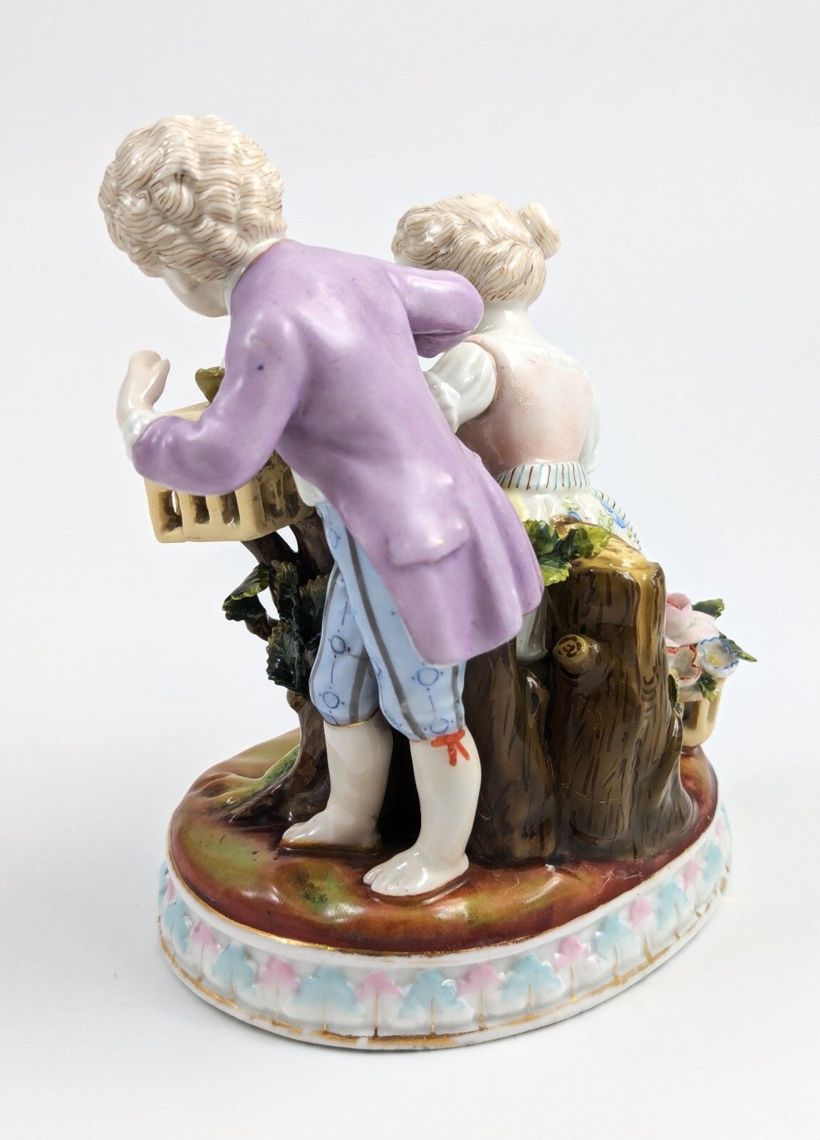 Antique Porcelain Figurine Of Gardener Children, C. 19th Century photo for sale