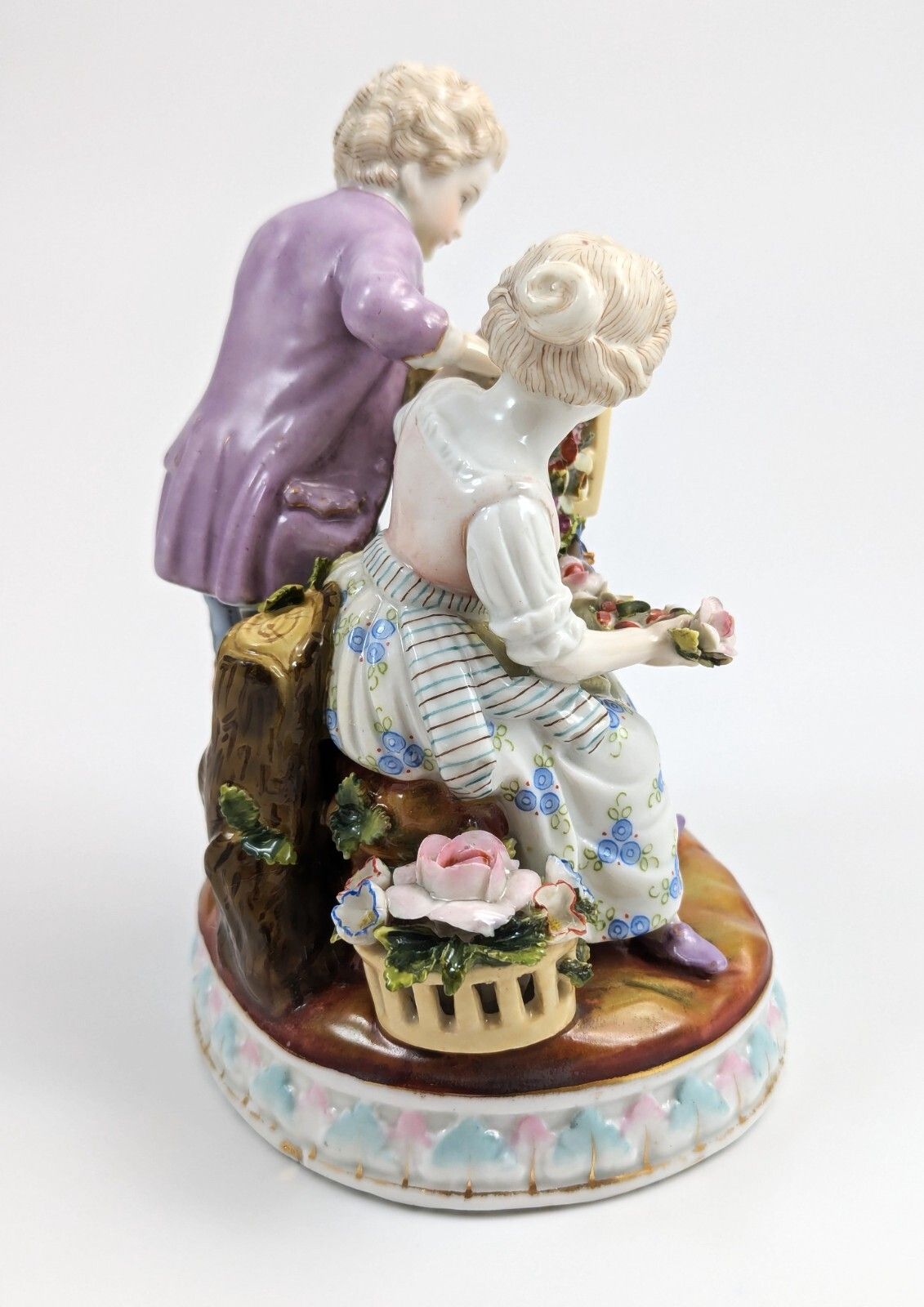 Antique Porcelain Figurine Of Gardener Children, C. 19th Century photo 216.0